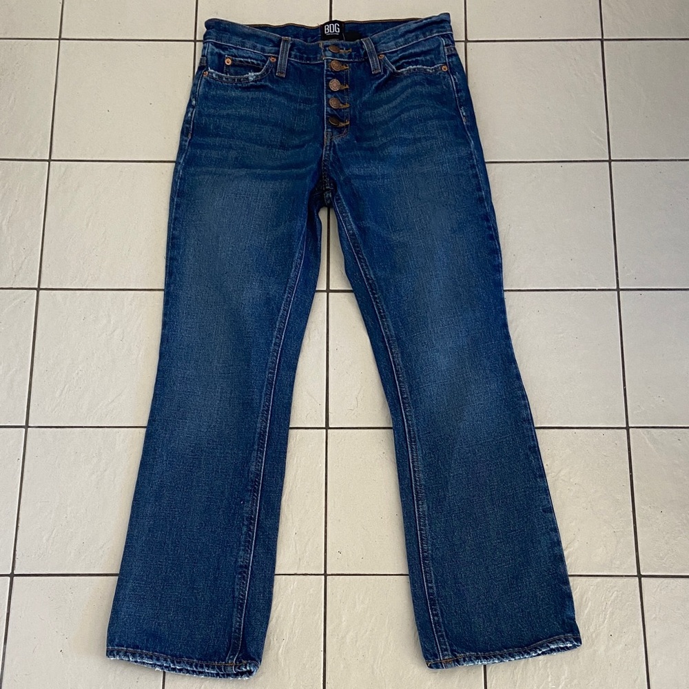 BDG Vintage Boot Cut Size 26 Buttonfly Dark Jeans
